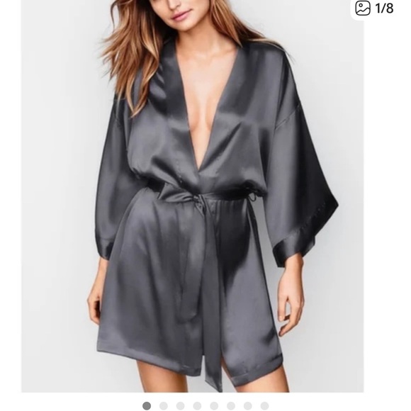 Victoria's Secret Other - Victoria's Secret Charcoal Satin Robe